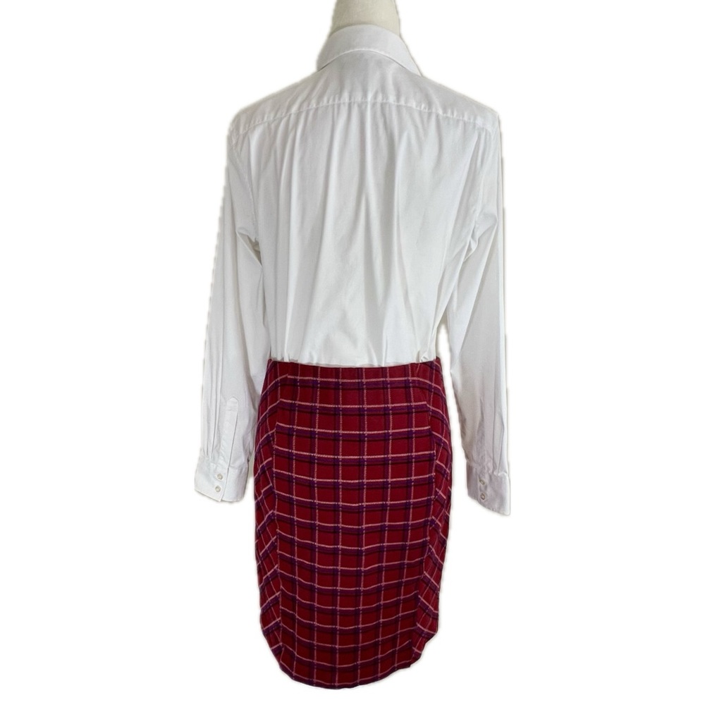 J. Jill Ponte Mini Skirt Red Plaid Small S - Picture 16 of 17